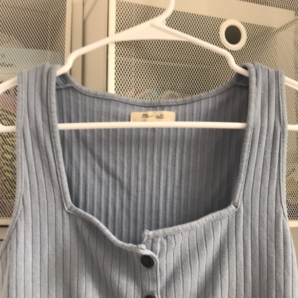 Madewell Ribbed Button Front Crop Top - Picture 6 of 7